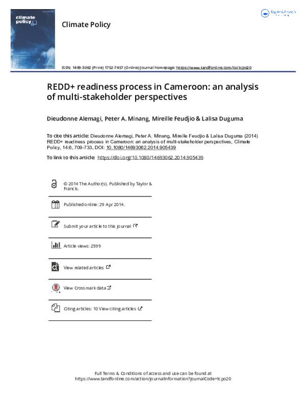 (PDF) REDD+ readiness process in Cameroon: an analysis of multi ...