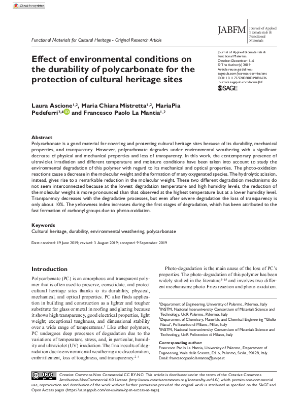 (PDF) Effect of environmental conditions on the durability of ...