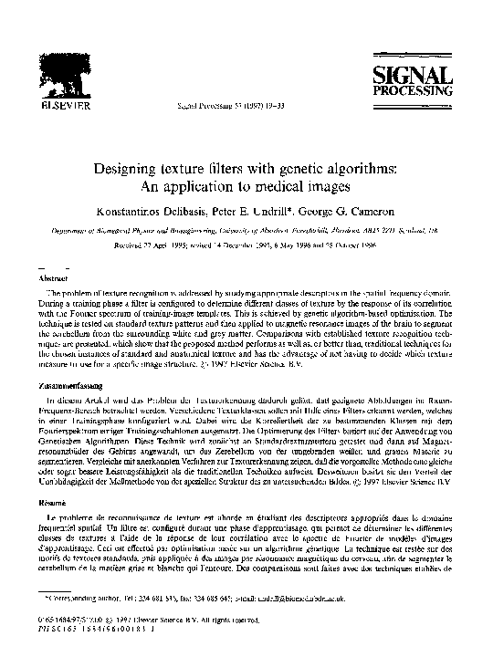 (PDF) Designing texture filters with genetic algorithms: An application ...