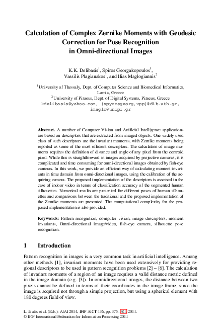 (PDF) Calculation of Complex Zernike Moments with Geodesic Correction ...