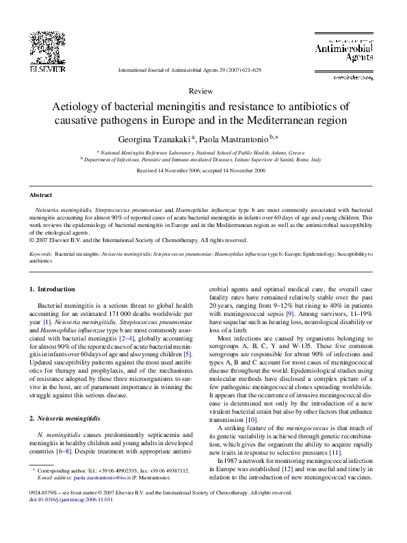 (PDF) Aetiology of bacterial meningitis and resistance to antibiotics ...