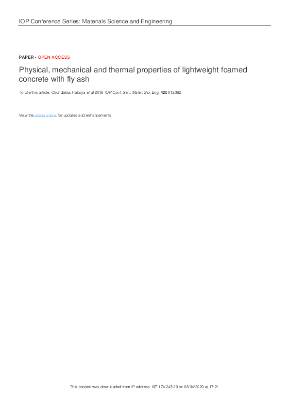 (PDF) Physical, mechanical and thermal properties of lightweight foamed ...