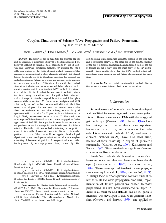 (PDF) Coupled Simulation of Seismic Wave Propagation and Failure ...