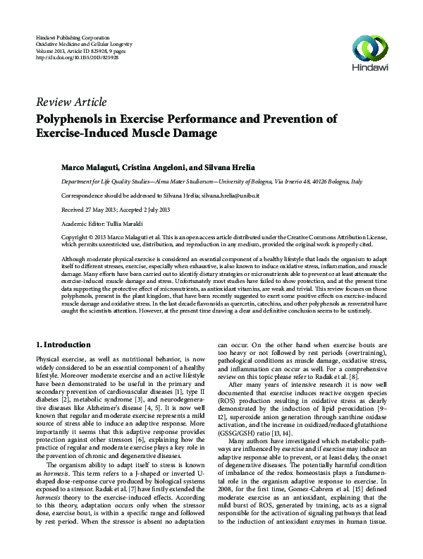 (PDF) Polyphenols in Exercise Performance and Prevention of Exercise ...