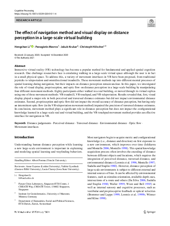 (PDF) The effect of navigation method and visual display on distance ...