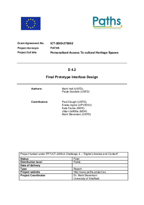 (PDF) Final Prototype Interface Design