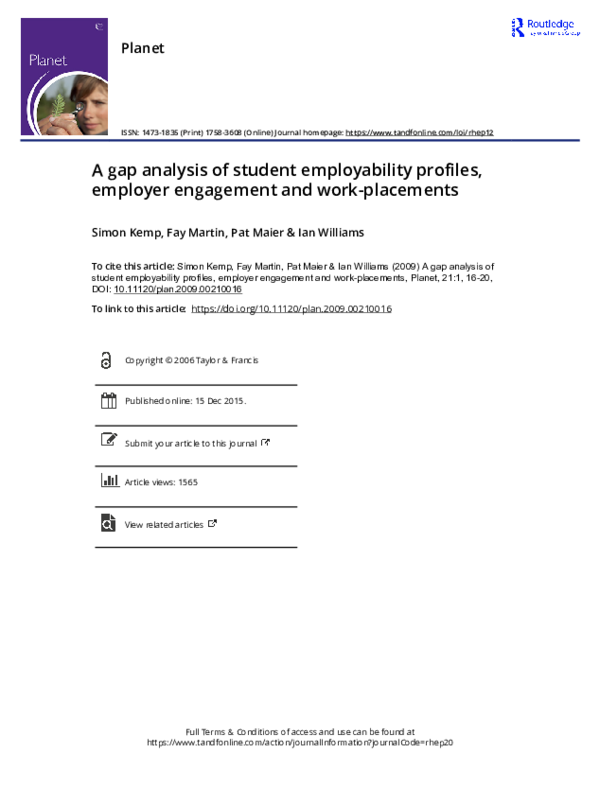 (PDF) A gap analysis of student employability profiles, employer ...