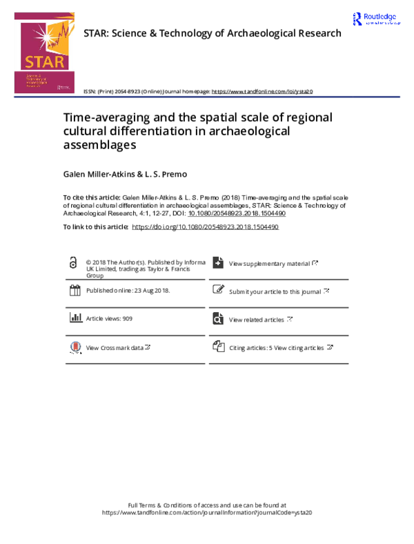 (PDF) Time averaging and the spatial scale of regional cultural ...