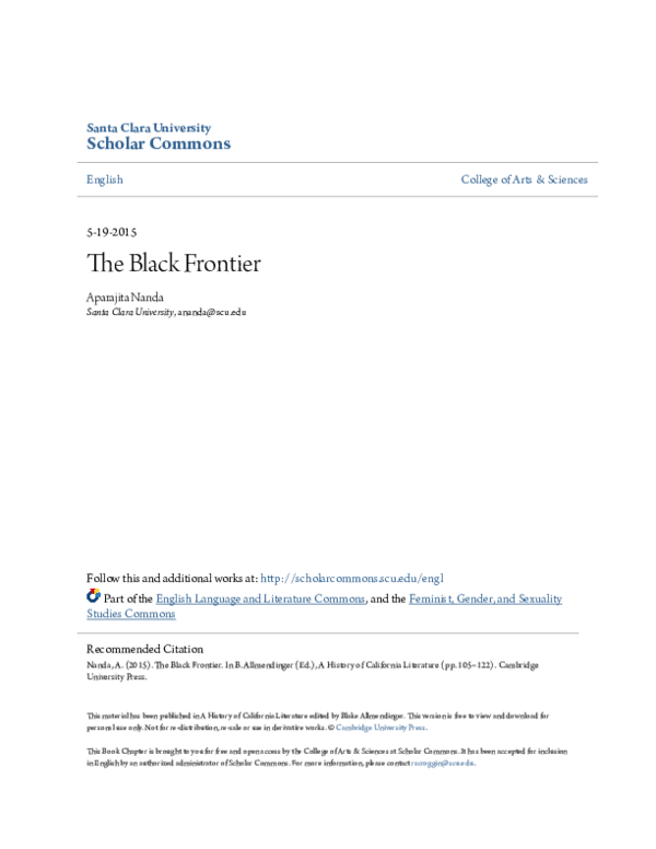 (PDF) The Black Frontier