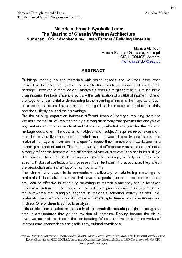 (PDF) Materials through Symbolic Lens The Meaning of Glass in Western