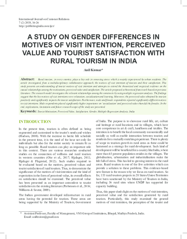 (PDF) A Study on Gender Differences in Motives of Visit Intention ...