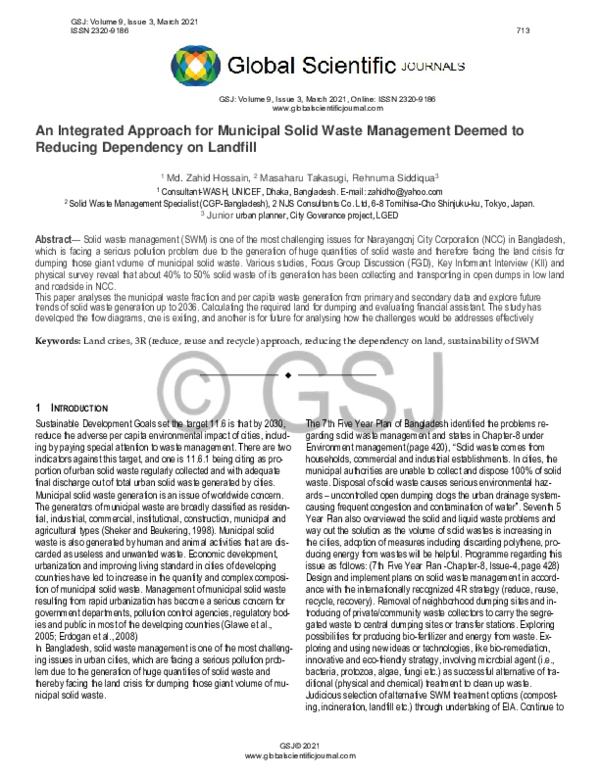 (PDF) An Integrated Approach for Municipal Solid Waste Management ...