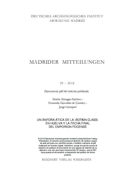 (PDF) UN ÁNFORA ÁTICA DE LA “BOTKIN CLASS” EN HUELVA Y LA FECHA FINAL ...