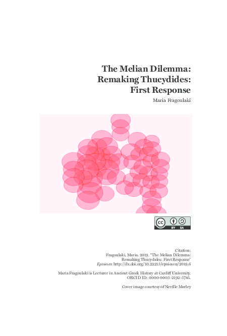 Reception Of Thucydides History Of The Peloponnesian War Research Papers Academia Edu