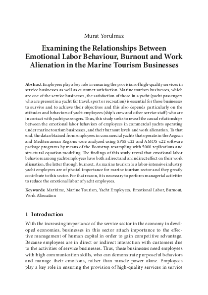 (PDF) Examining the Relationships Between Emotional Labor Behaviour ...