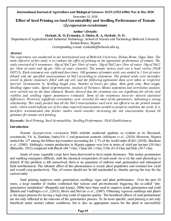Disadvantages of seed priming picture