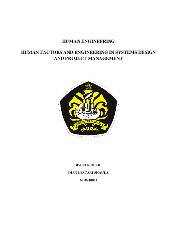 (PDF) Human Factors and Engineering in Systems Design and Project ...