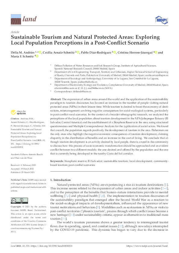 (PDF) Sustainable Tourism and Natural Protected Areas: Exploring Local ...