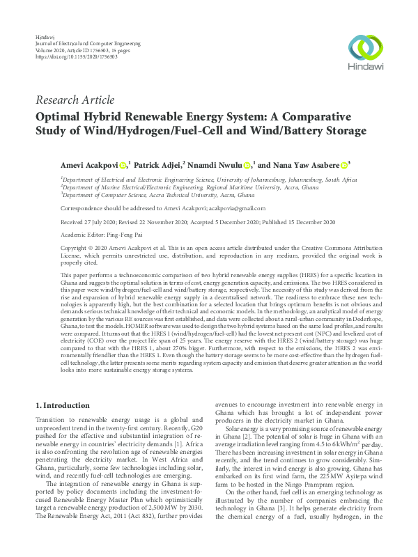 (PDF) Optimal Hybrid Renewable Energy System: A Comparative Study of ...