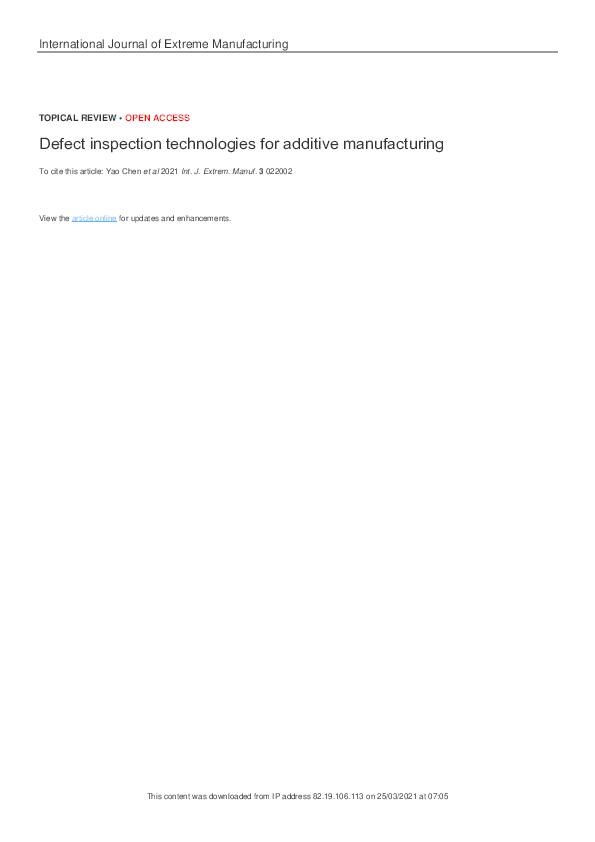 (PDF) International Journal of Extreme Manufacturing TOPICAL REVIEW