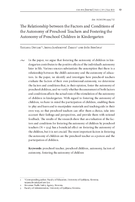 (PDF) The Relationship between the Factors and Conditions of the ...