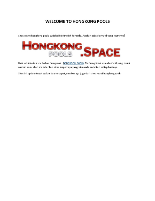 Hongkong Pools Research Papers Academia Edu Hongkong Pools Research Papers Academia Edu