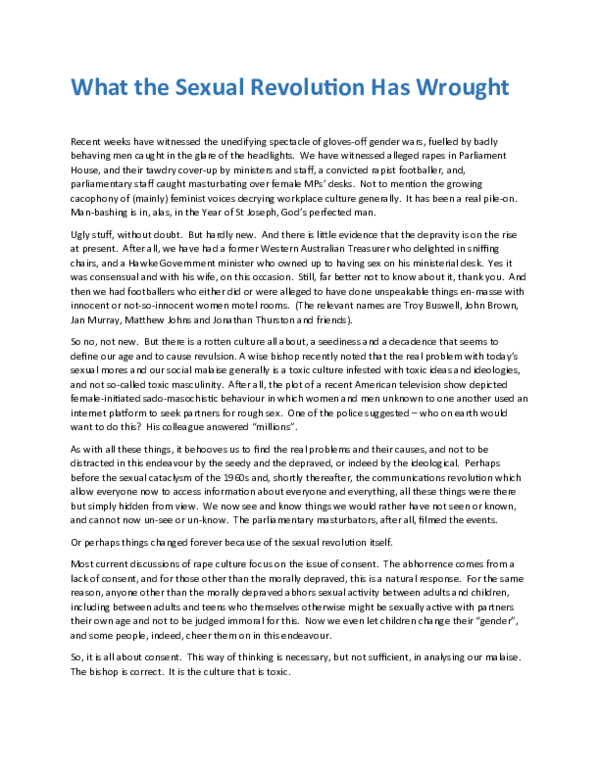 Sexual revolution essay example 04 picture