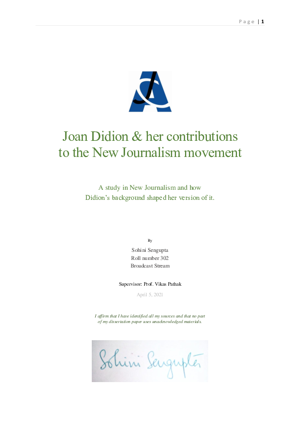 PDF Joan Didion Her Contributions To The New Journalism Movement pdf-joan-didion-her-contributions-to-the-new-journalism-movement