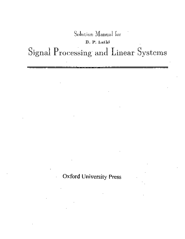 (PDF) Signal Processing and Linear Systems B P (1) ARIENDAM Paul
