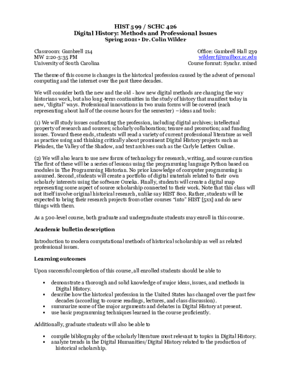 (PDF) Digital History Methods and Professional Issues Colin Wilder