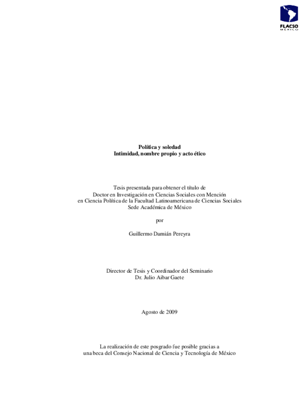  PDF Politica Y Soledad tesis Guillermo D Pereyra Victor Ansbergs 