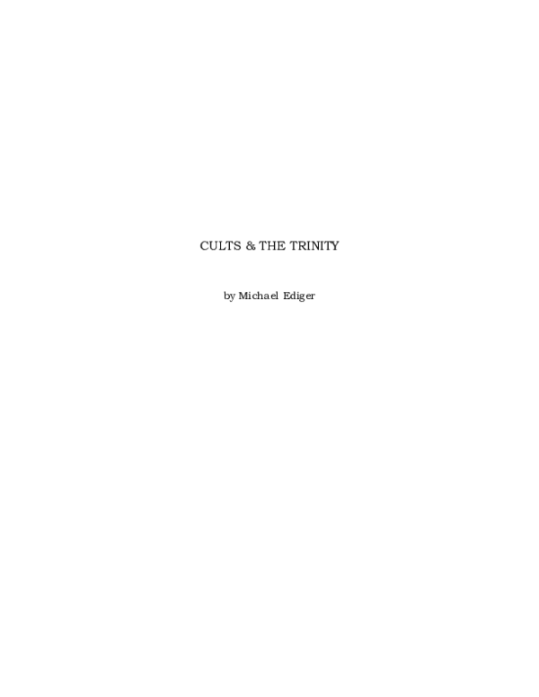 (PDF) CULTS & THE TRINITY