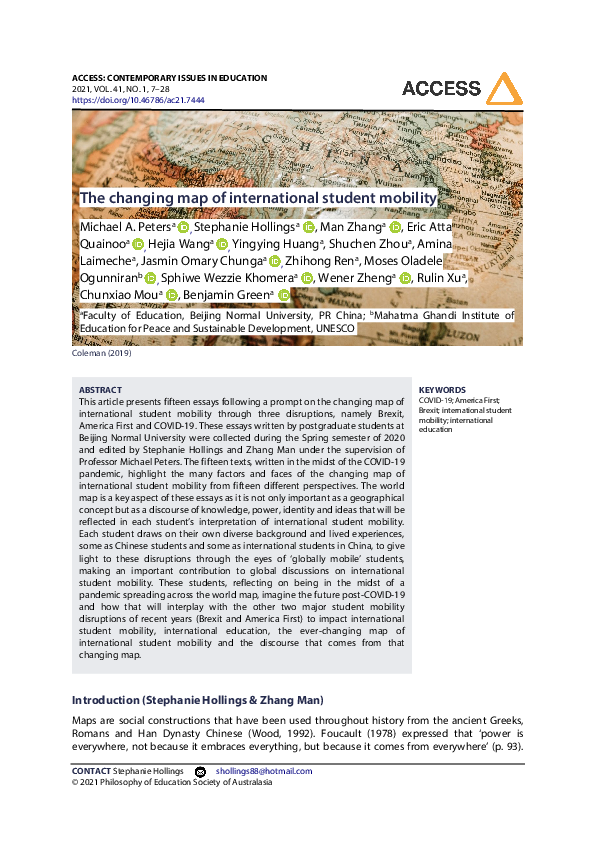 (PDF) The changing map of international student mobility