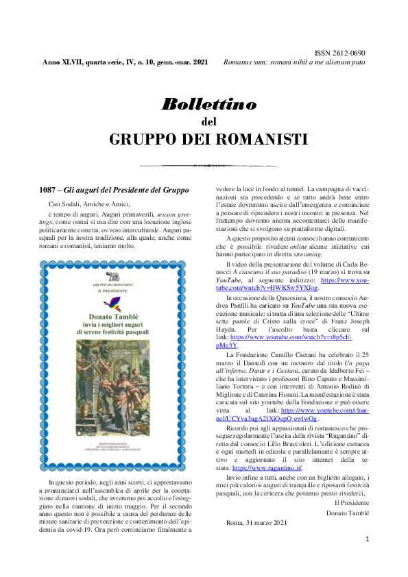 (PDF) Bollettino del Gruppo dei Romanisti,