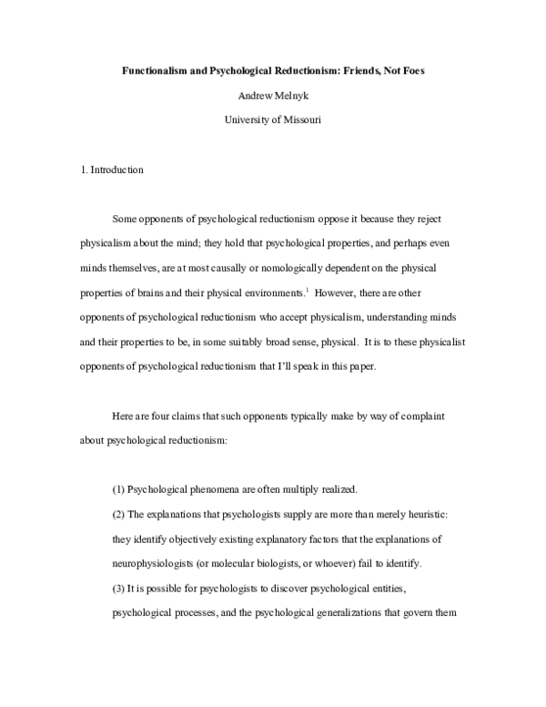 Example of reductionism picture