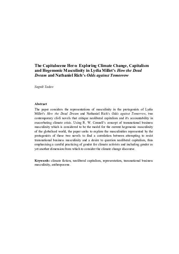 (PDF) The Capitalocene Hero: Exploring Climate Change, Capitalism and ...