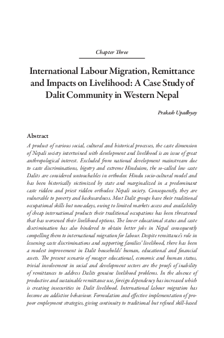 (PDF) International Labour Migration, Remittance and Impacts on ...