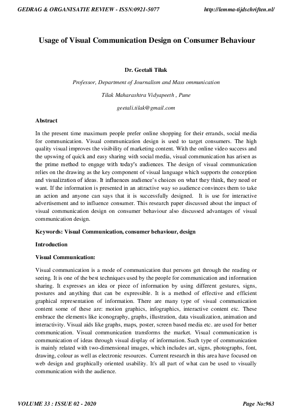(PDF) Usage of Visual Communication Design on Consumer Behaviour