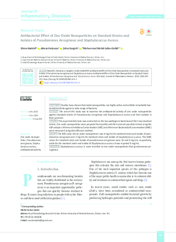 (PDF) Antibacterial Effect of Zinc Oxide Nanoparticles on Standard ...