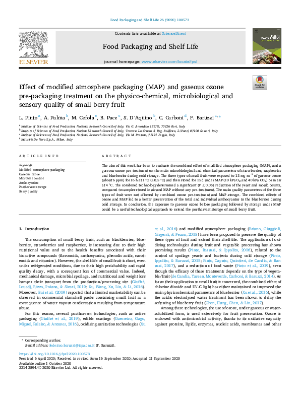 (PDF) Effect of modified atmosphere packaging (MAP) and gaseous ozone ...