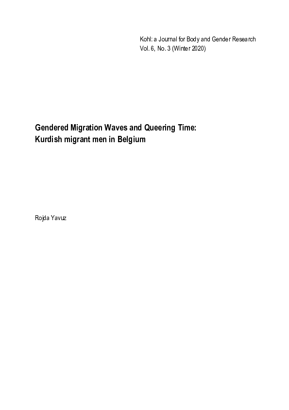 (PDF) Gendered Migration Waves and Queering Time: Kurdish migrant men ...