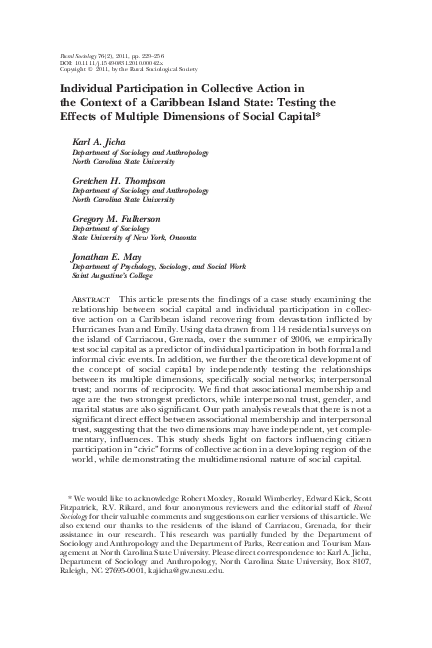 (PDF) Individual Participation in Collective Action in the Context of a ...