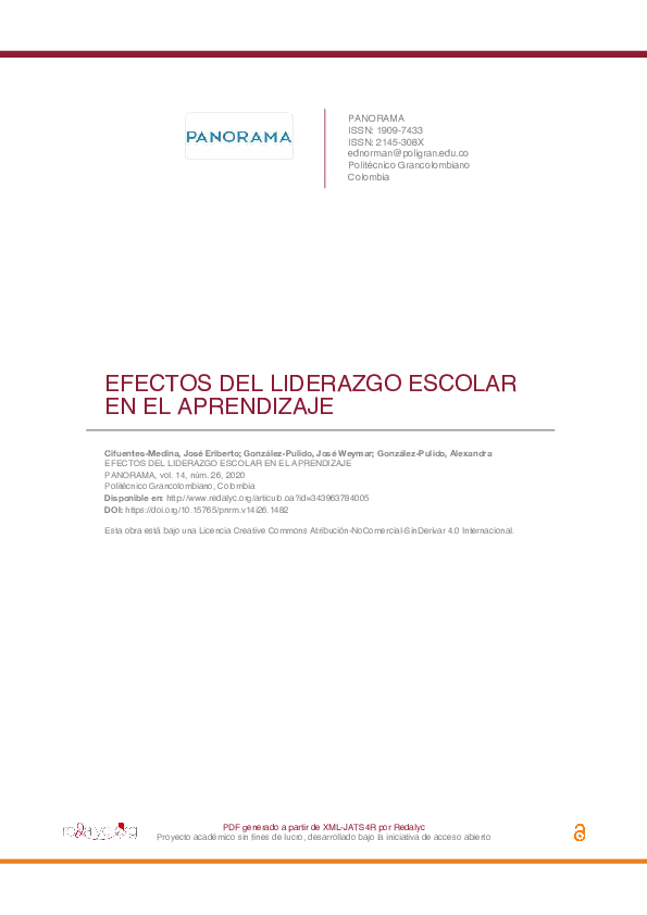 Pdf Efectos Del Liderazgo Escolar En El Aprendizaje