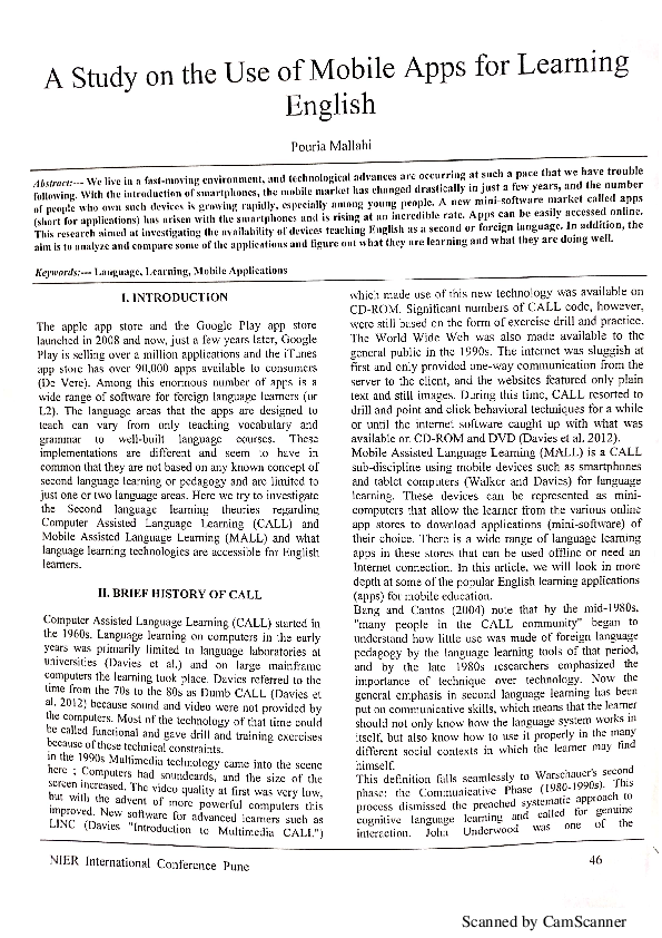 (PDF) A Study on the Use of Mobile Apps for Learning English