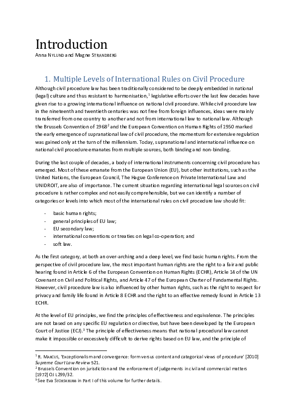 (PDF) Introduction civil procedure and harmonisation of law