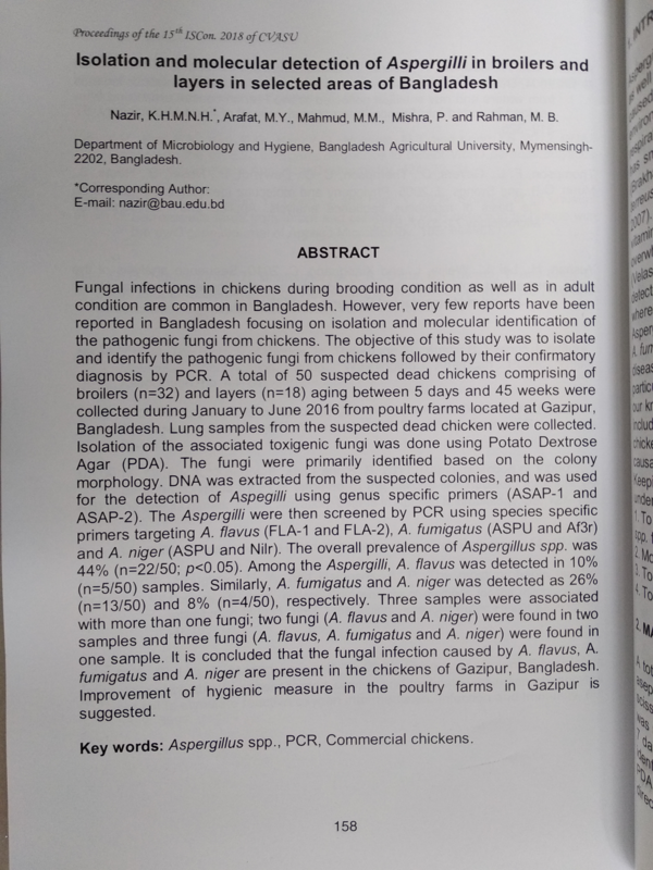 (PDF) Isolation and molecular detection of Aspergilli in broilers and ...