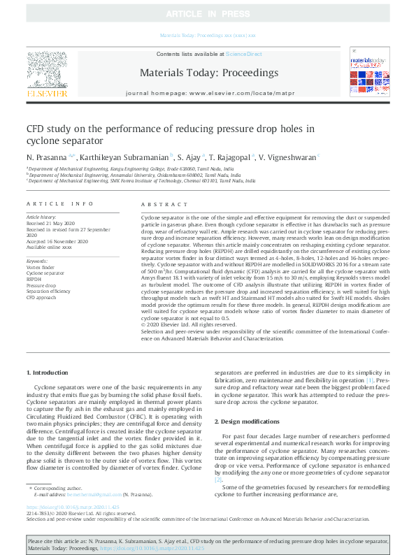 (PDF) CFD study on the performance of reducing pressure drop holes in ...