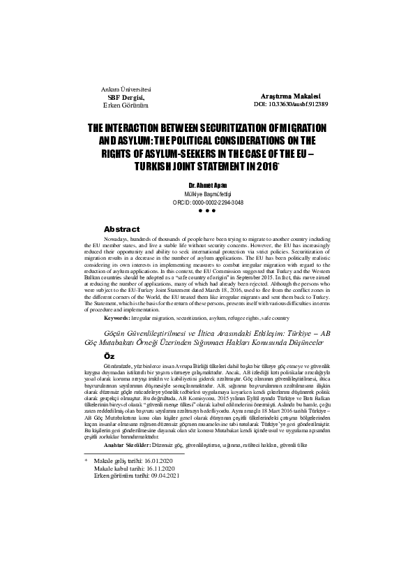 (PDF) THE INTERACTION BETWEEN SECURITIZATION OF MIGRATION AND ASYLUM ...