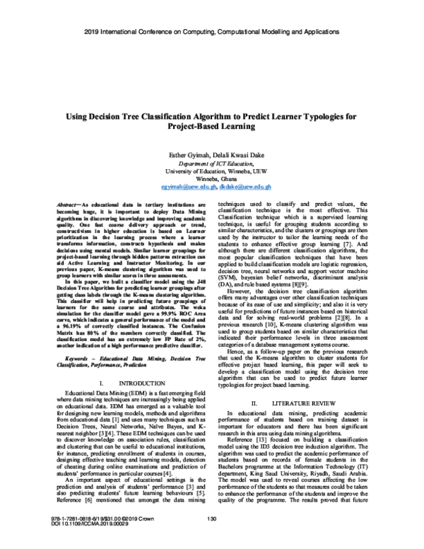 (PDF) Using Decision Tree Classification Algorithm to Predict Learner ...