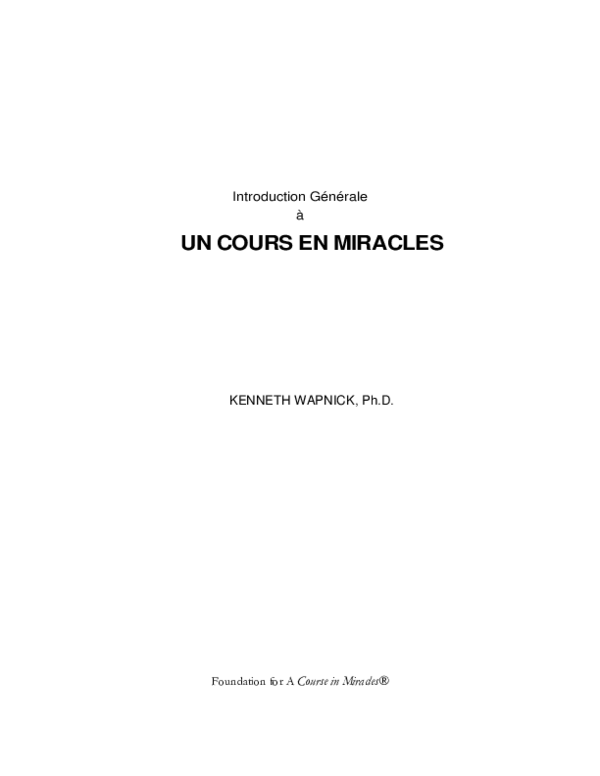(PDF) UN COURS EN MIRACLES Foundation for A Course in Miracles